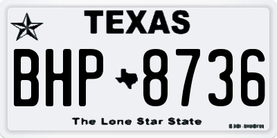 TX license plate BHP8736