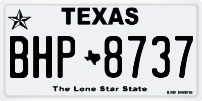 TX license plate BHP8737