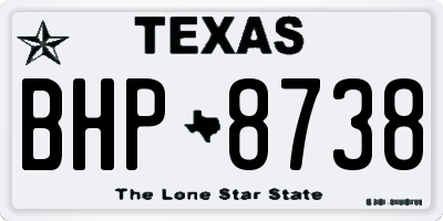 TX license plate BHP8738