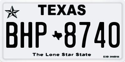 TX license plate BHP8740