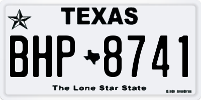 TX license plate BHP8741