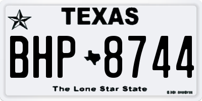 TX license plate BHP8744
