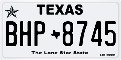 TX license plate BHP8745