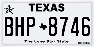 TX license plate BHP8746