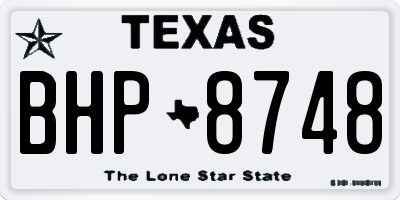 TX license plate BHP8748