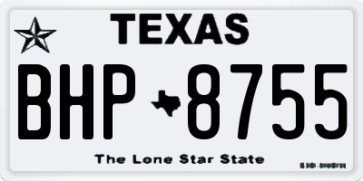 TX license plate BHP8755