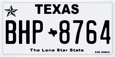 TX license plate BHP8764