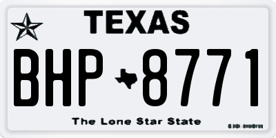 TX license plate BHP8771