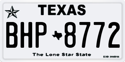 TX license plate BHP8772