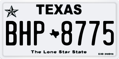 TX license plate BHP8775