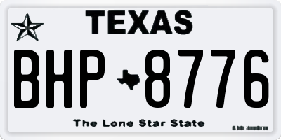 TX license plate BHP8776