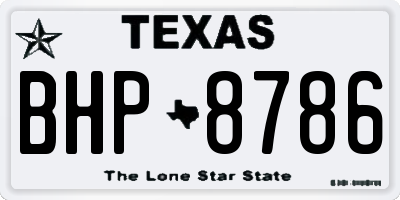 TX license plate BHP8786