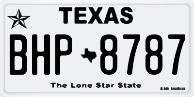 TX license plate BHP8787