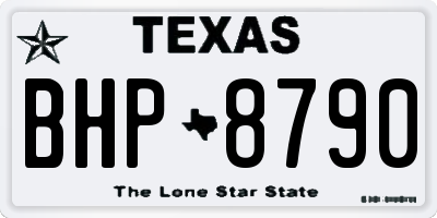 TX license plate BHP8790
