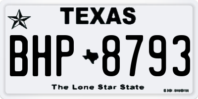 TX license plate BHP8793