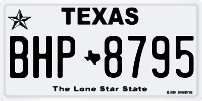 TX license plate BHP8795