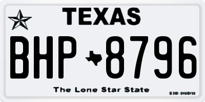 TX license plate BHP8796