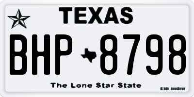 TX license plate BHP8798