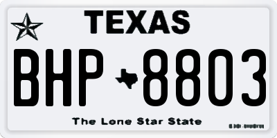 TX license plate BHP8803