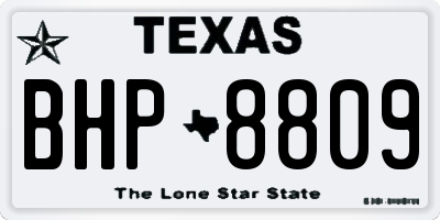 TX license plate BHP8809