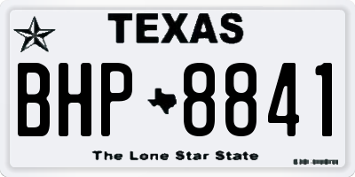 TX license plate BHP8841
