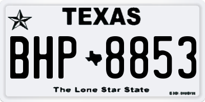 TX license plate BHP8853