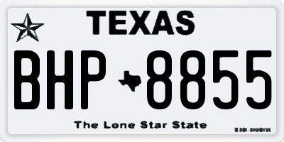 TX license plate BHP8855