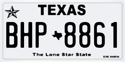 TX license plate BHP8861