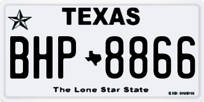 TX license plate BHP8866