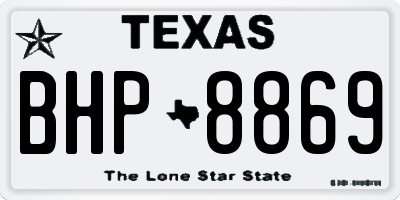TX license plate BHP8869