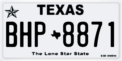 TX license plate BHP8871