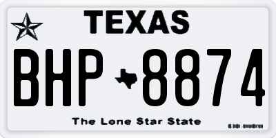 TX license plate BHP8874