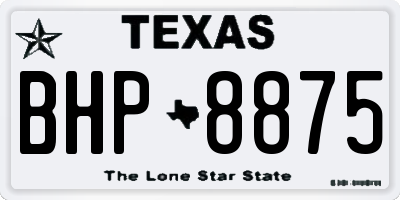 TX license plate BHP8875