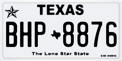 TX license plate BHP8876