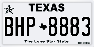 TX license plate BHP8883