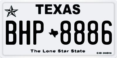 TX license plate BHP8886