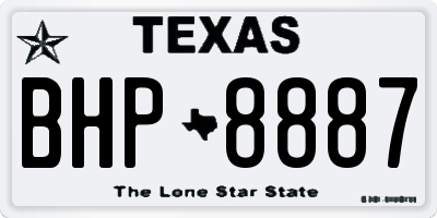 TX license plate BHP8887