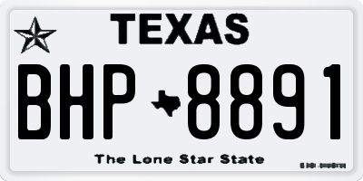 TX license plate BHP8891