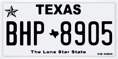 TX license plate BHP8905