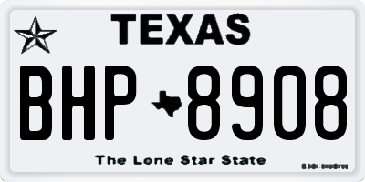 TX license plate BHP8908