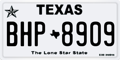 TX license plate BHP8909