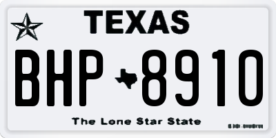 TX license plate BHP8910