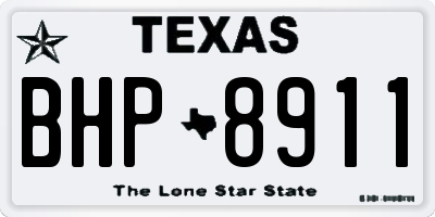TX license plate BHP8911