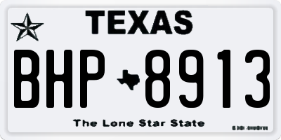 TX license plate BHP8913