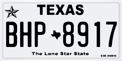 TX license plate BHP8917
