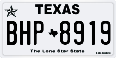 TX license plate BHP8919