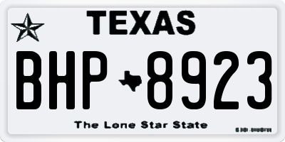 TX license plate BHP8923