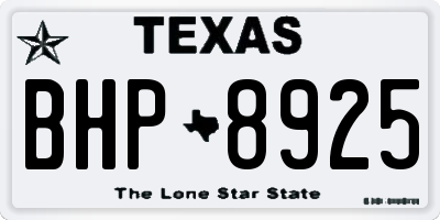 TX license plate BHP8925