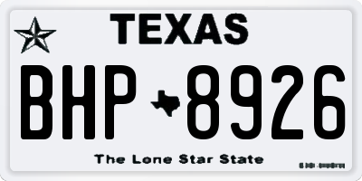 TX license plate BHP8926
