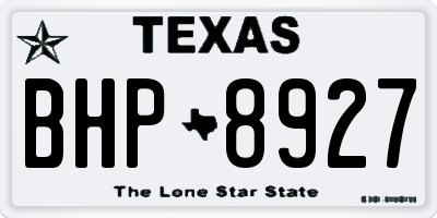 TX license plate BHP8927